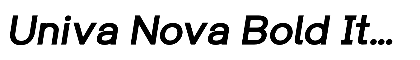 Univa Nova Bold Italic